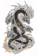 dragon and fenix tattoo design idea
