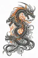 dragon and fenix tattoo design idea
