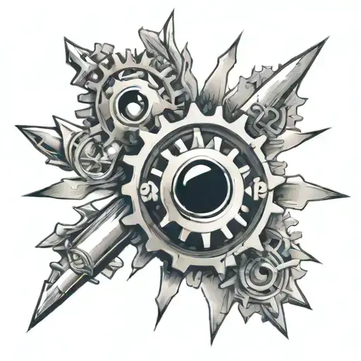 gear 19 teeth tattoo design idea