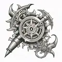 gear 19 teeth tattoo design idea
