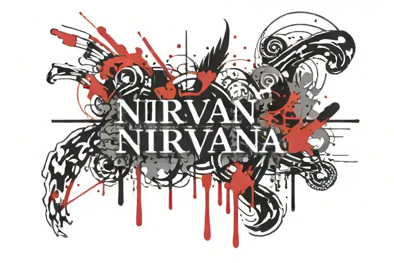 nirvana band logo tattoo design idea