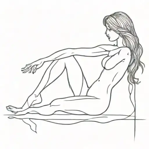 Jazz dancer barefoot with long hair  tattoo design idea