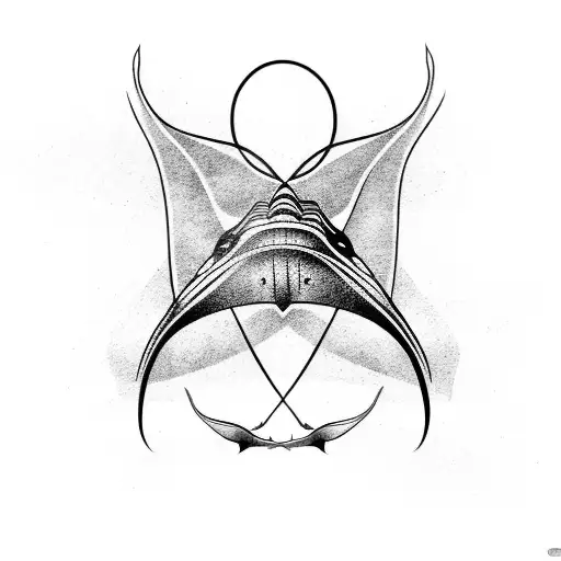 polynesian manta ray and humpback whale tattoo design idea