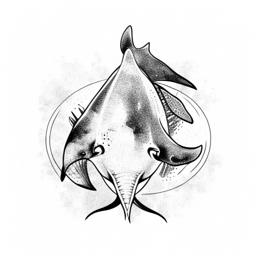 manta ray and humpback whale tattoo design idea