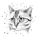 magician cat tattoo design idea