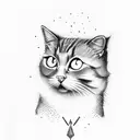 magician cat tattoo design idea