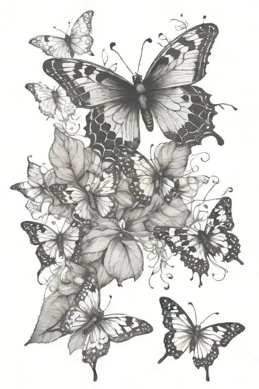 caterpillars and butterflies  tattoo design idea