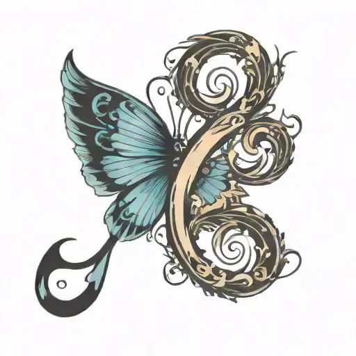 semicolon and the number 41  tattoo design idea