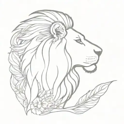 Lion with a sentence "I am my own worst enemy"  tattoo design idea