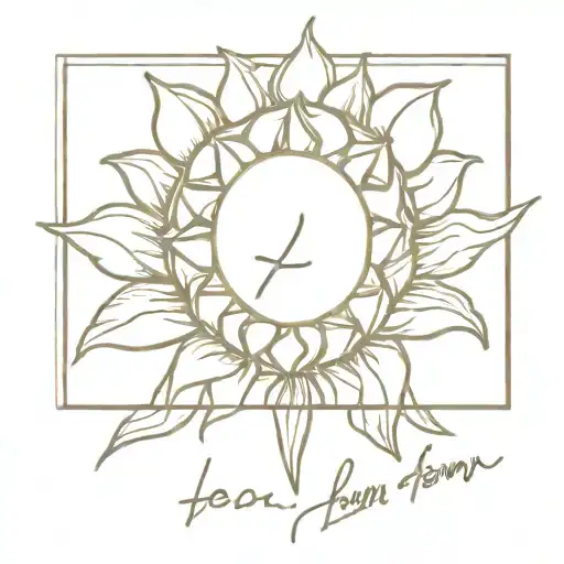 Leone, girasole, scritta "I am my own worst enemy"  tattoo design idea