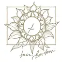 Leone, girasole, scritta "I am my own worst enemy"  tattoo design idea