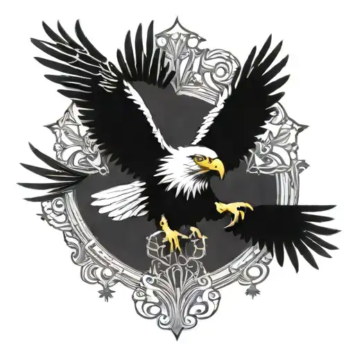eagle flies from above with 2003 tattoo design idea