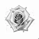 A card sharper's hand holding a rose, symbolizing the delicate balance between deception and love tattoo design idea