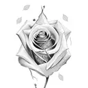 A card sharper's hand holding a rose, symbolizing the delicate balance between deception and love tattoo design idea