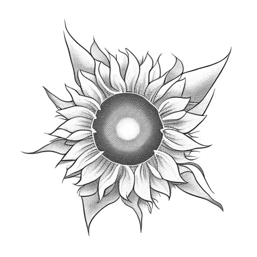 Disney princesses dancing around a sunflower tattoo design idea