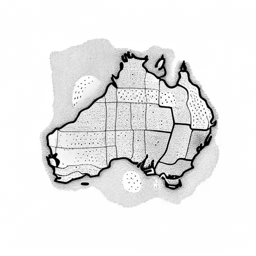 A map of Australia with dotted lines connecting different travel destinations tattoo design idea