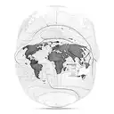 A detailed world map with landmarks from all the places you've traveled to, intertwined with a camera lens tattoo design idea