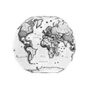 A detailed world map with landmarks from the client's favorite travel destinations incorporated into the design tattoo design idea