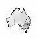 A map of Australia with dotted lines connecting different travel destinations tattoo design idea