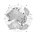 A map of Australia with dotted lines connecting different travel destinations tattoo design idea
