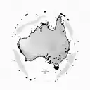 A map of Australia with dotted lines connecting different travel destinations tattoo design idea