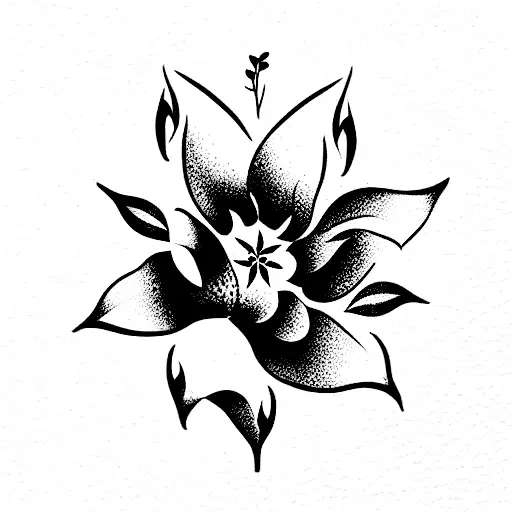 the number 7 in a flower tattoo design idea