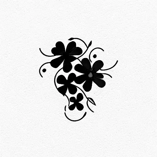 3 times number 7 with  purple flowers tattoo design idea