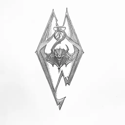 the elder scrolls logo tattoo design idea