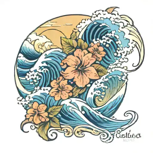 Hawaiian island coordinates, Ann Arbor coordinates, wave  tattoo design idea