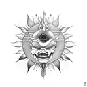 evil sun  tattoo design idea