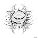 evil sun  tattoo design idea
