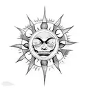 evil sun  tattoo design idea