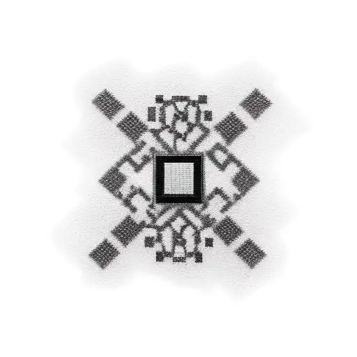 malevich's black square on chains near the ribs tattoo design idea