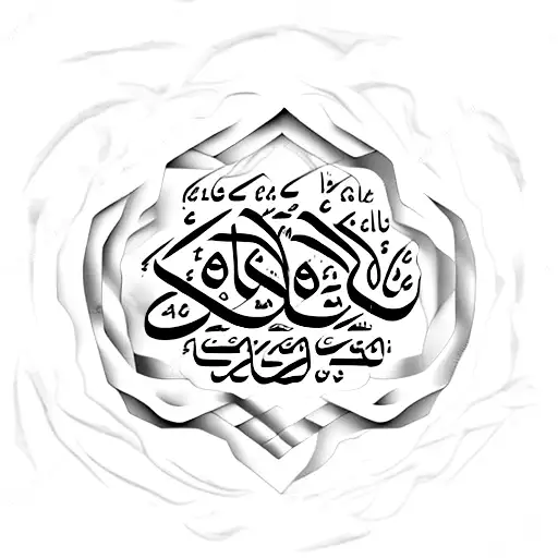 The name 'Yassine' written in Arabic calligraphy with a ying yang symbol incorporated tattoo design idea