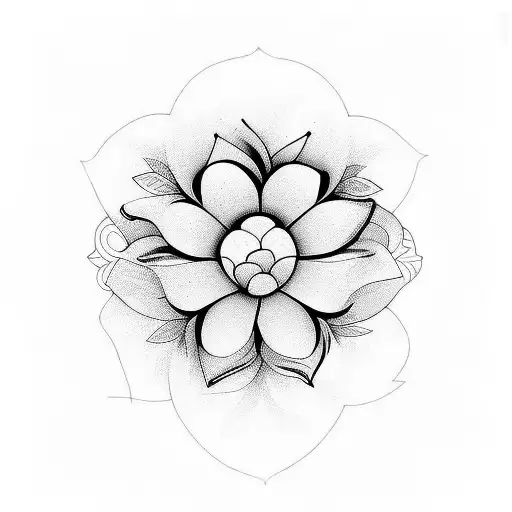 flower and maa tattoo design idea