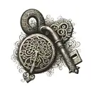 An intricately designed lock and key symbolizing eternal love and commitment tattoo design idea