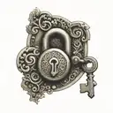 An intricately designed lock and key symbolizing eternal love and commitment tattoo design idea