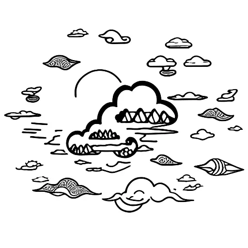 dino cloud tattoo design idea