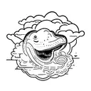 dino cloud tattoo design idea