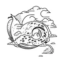 dino cloud tattoo design idea