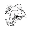 dino cloud tattoo design idea