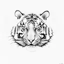 tiger with Rhododendron arboreum tattoo design idea