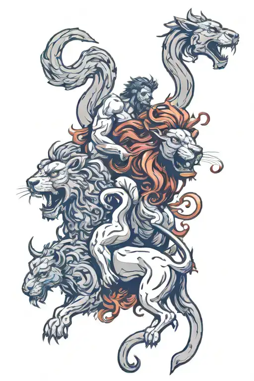 Greek mythology Include hydra , nemeon lion , Argo , Minotaur , Pegasus ,Cerberus, stymphalian birds tattoo design idea