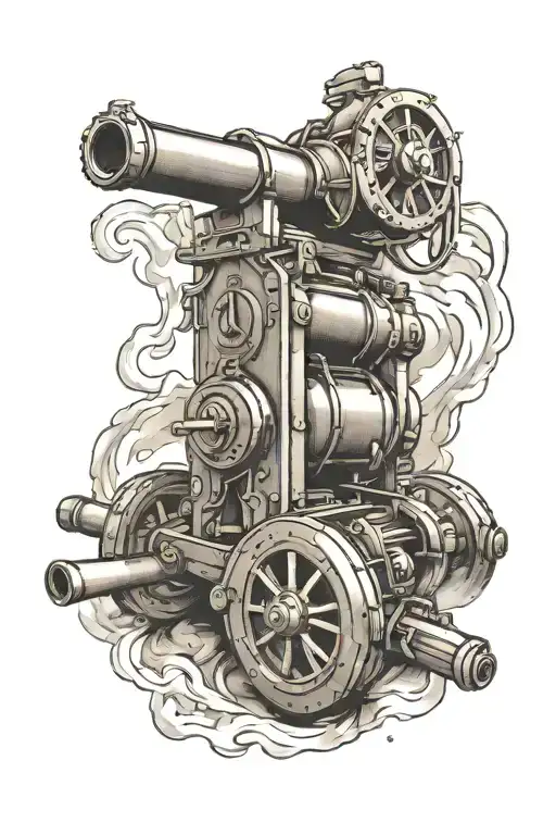 Arsenal FC cannon logo merged tattoo design idea