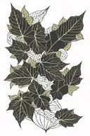 Cloud Japanese Leafs tattoo design idea