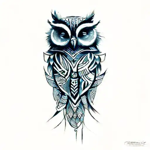 a tribal tattoo boruca owl face tattoo design idea