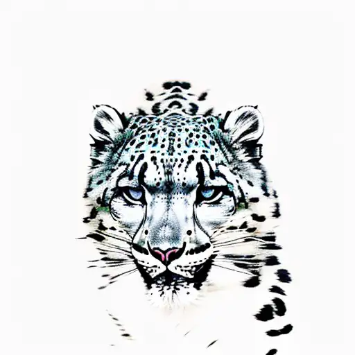 Snow leopard  tattoo design idea