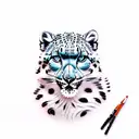 Snow leopard  tattoo design idea