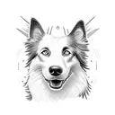 a border collie on a sunset tattoo design idea