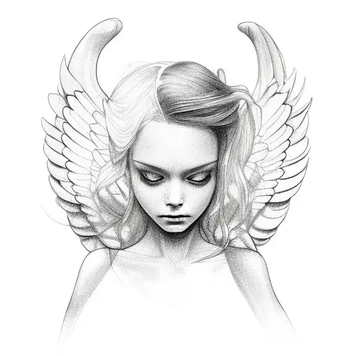 real angel tattoo design idea